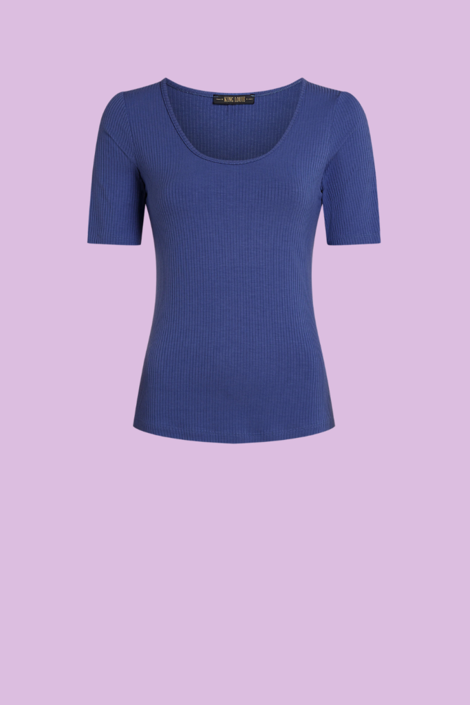 King Louie Amparp Blue Carice Top Uni Rib